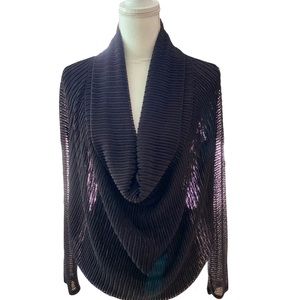 Arden B. - Black Mesh, Cowl Neck Pullover